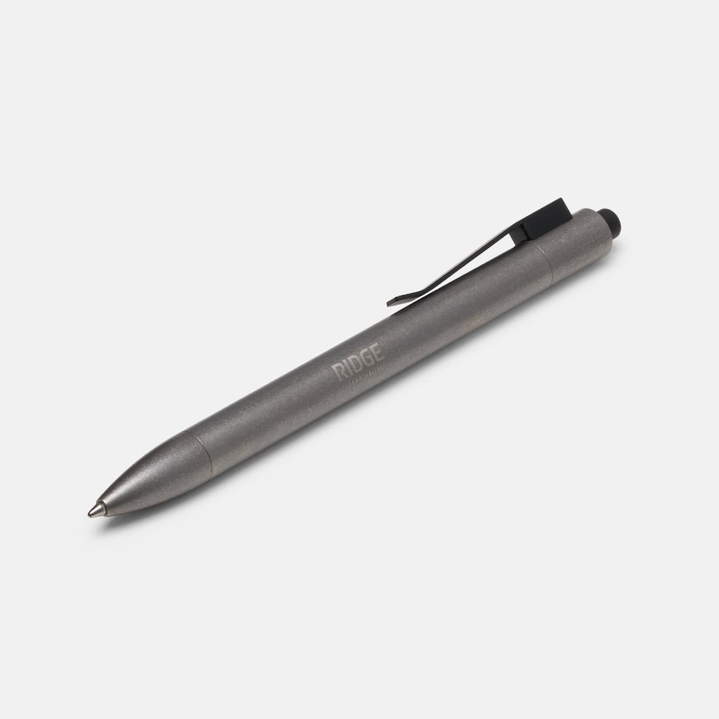 Ridge Click Pen - Stonewashed Titanium