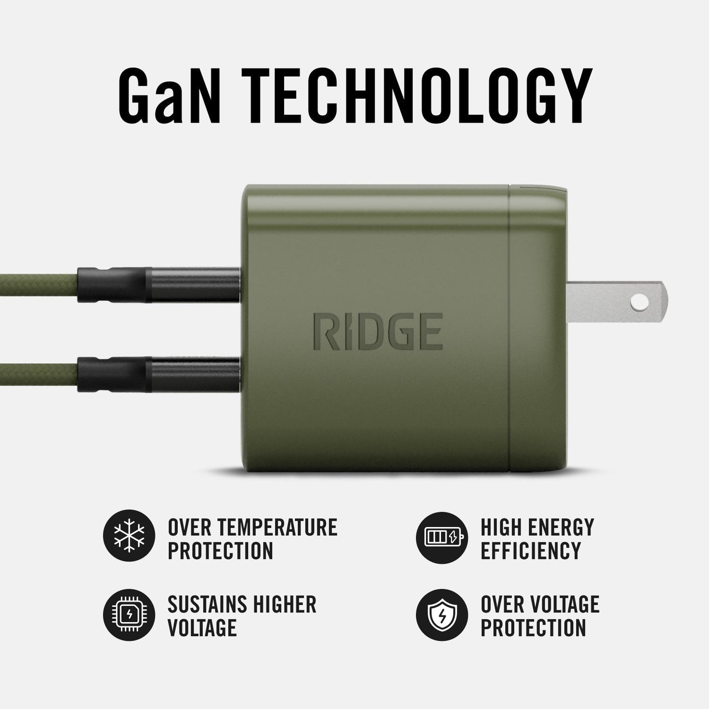 Wall Charger Set - 45W - Matte Olive