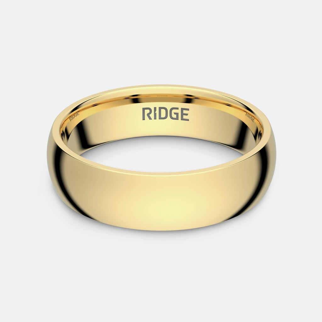 6mm Rounded Ring Set - 24K Gold - Tantalum Carbide