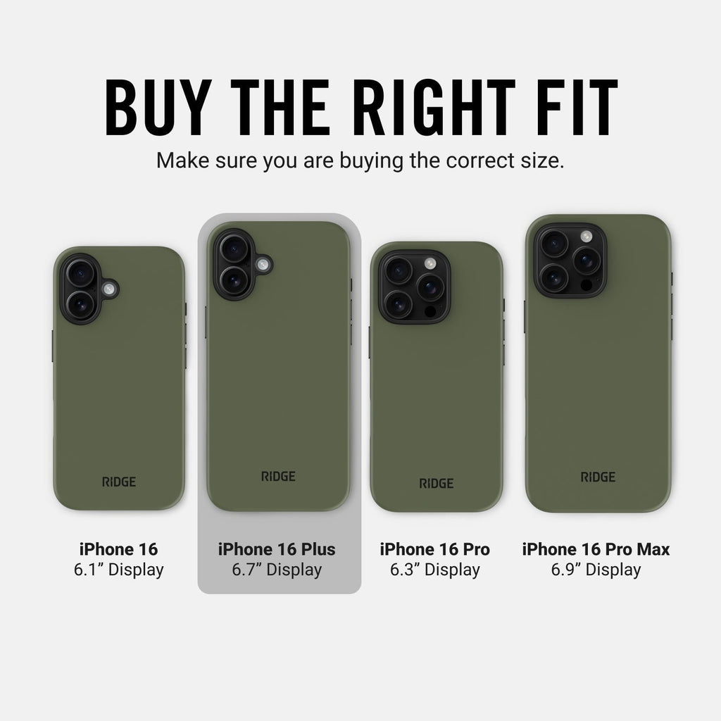 Ridge Phone Case - Matte Olive - iPhone 16 Plus