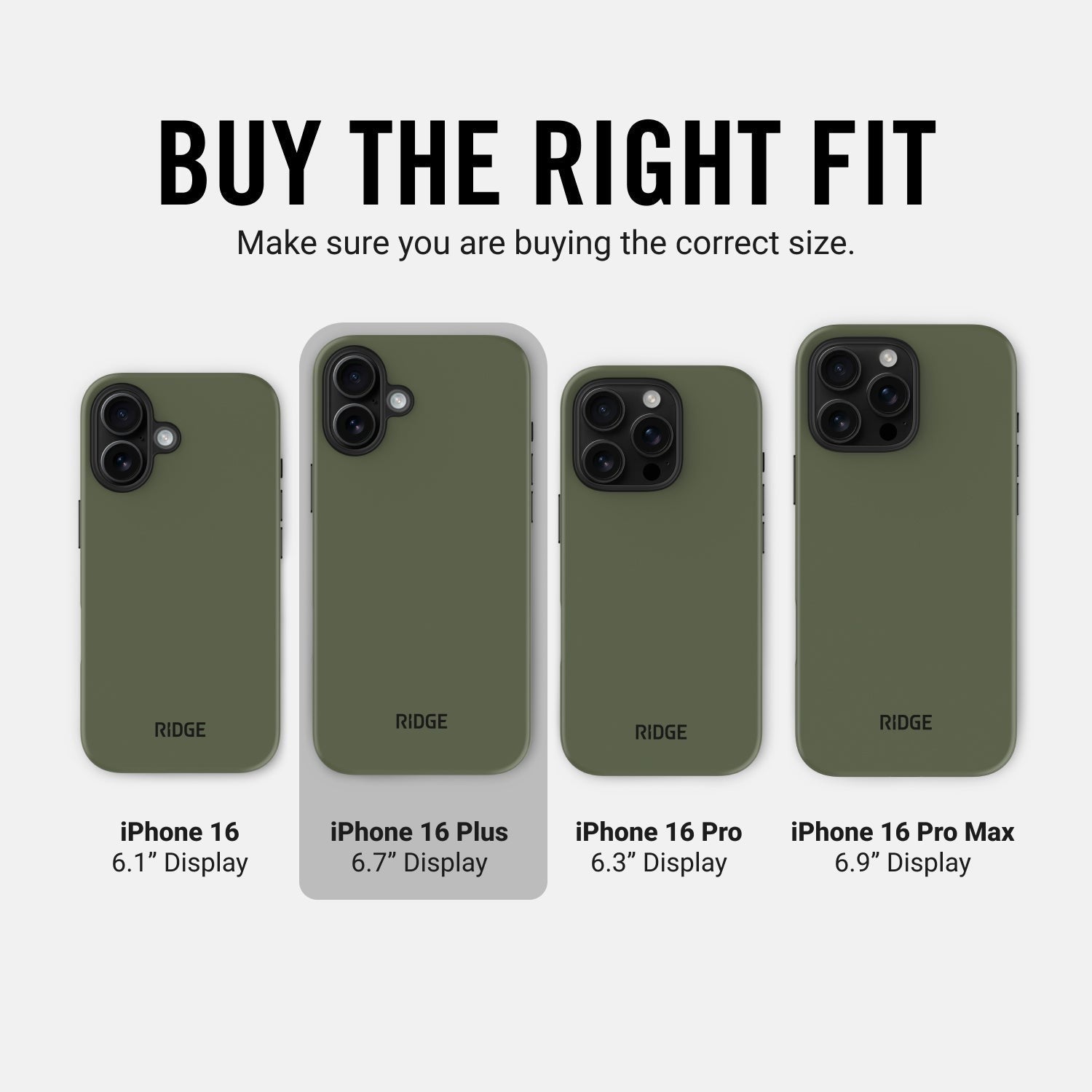Ridge Phone Case - Matte Olive - iPhone 16 Plus
