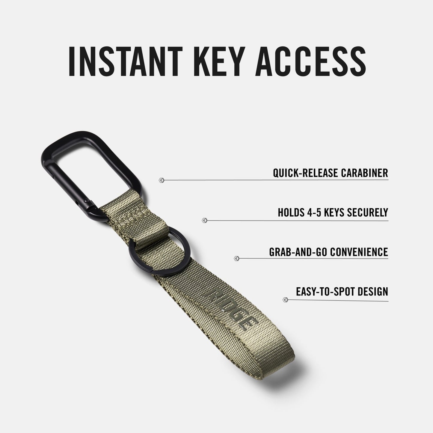 Ridge Keychain - Matte Olive
