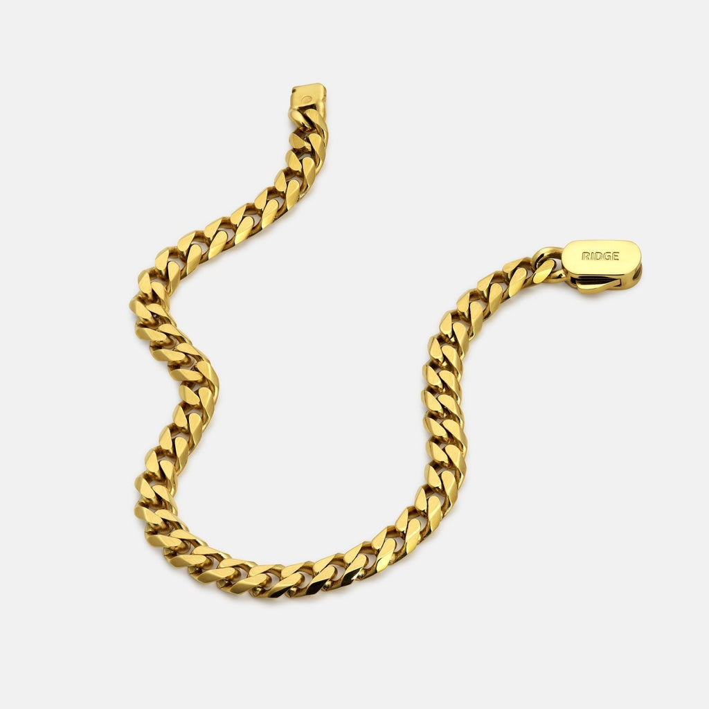 6mm Curb Bracelet - 18K Gold - Large