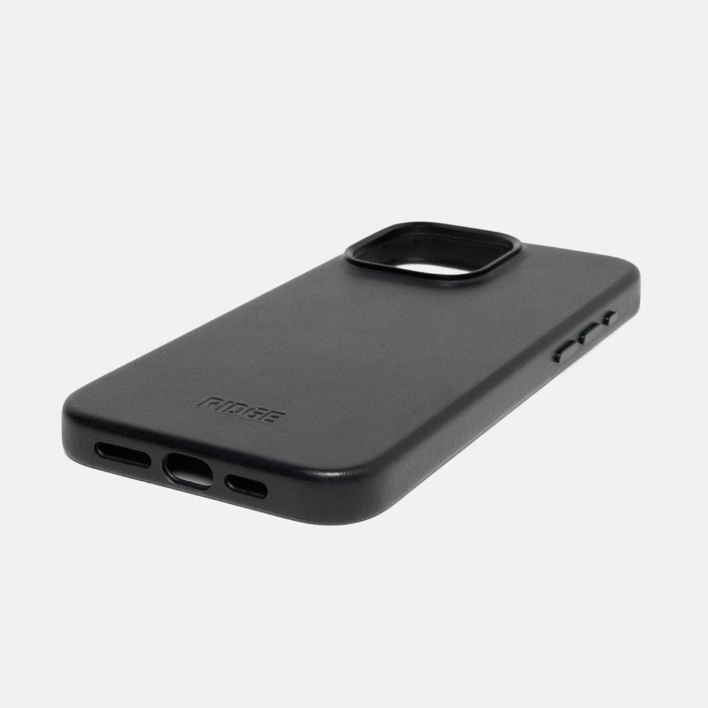 Ridge Phone Case - Midnight Black Leather - iPhone 15 Pro Max